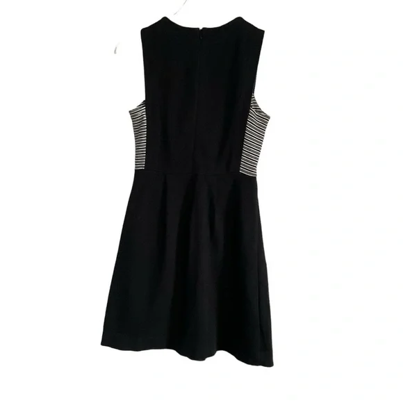 Madewell Black Sleeveless Fit & Flare Mini Dress with Striped Side Panels Size 0 - Picture 4 of 11